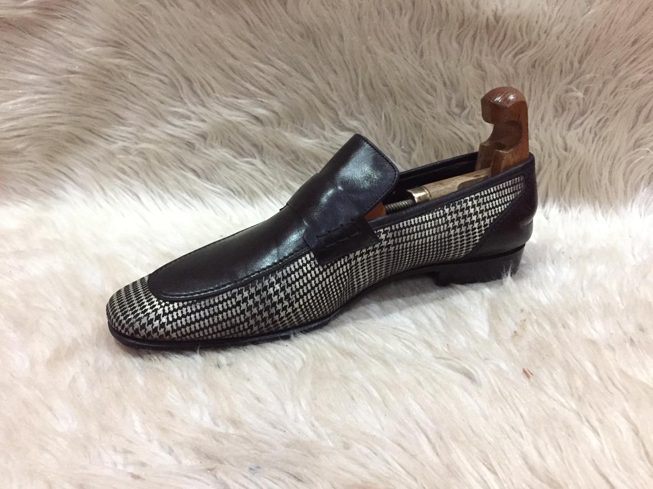 Carven Black Leather Patterned