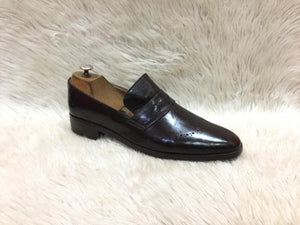 Massimo Dutti brown leather loafers