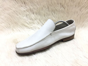L.Loyed white leather loafers