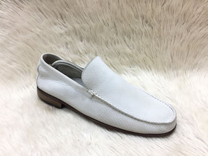L.Loyed white leather loafers