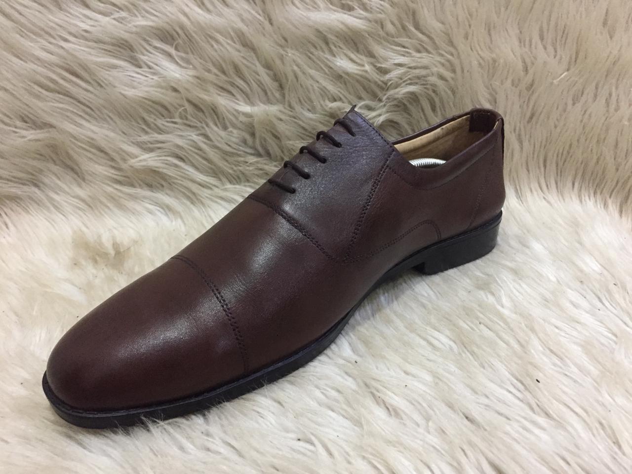 Dark brown calf leather oxford
