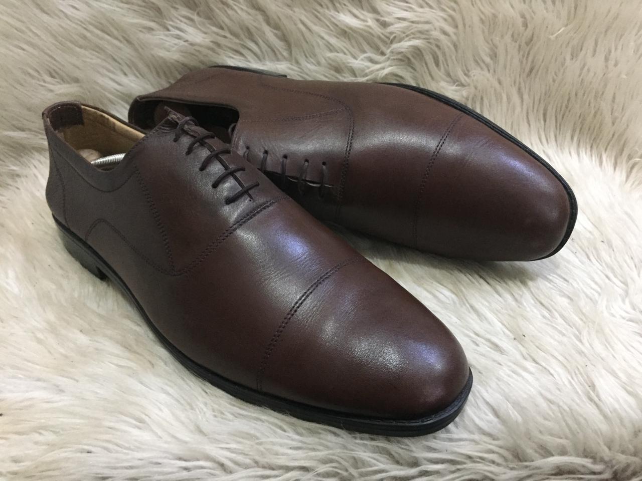 Dark brown calf leather oxford