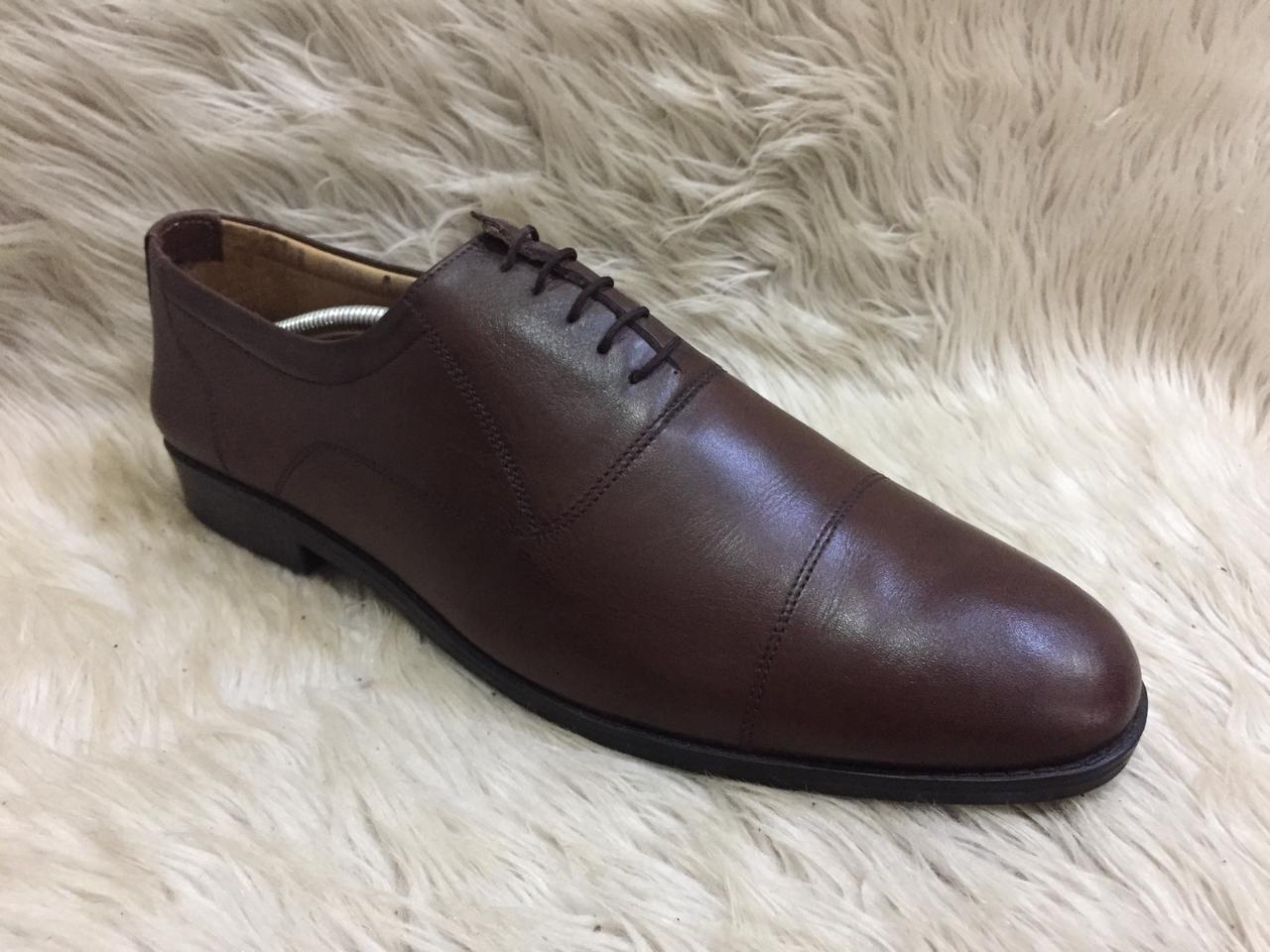 Dark brown calf leather oxford