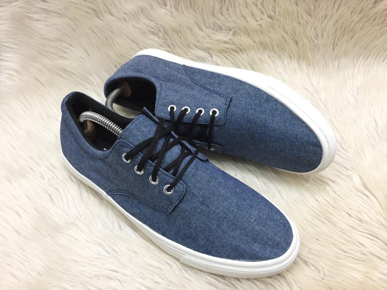 town land denim canvas lace-up sneakers.