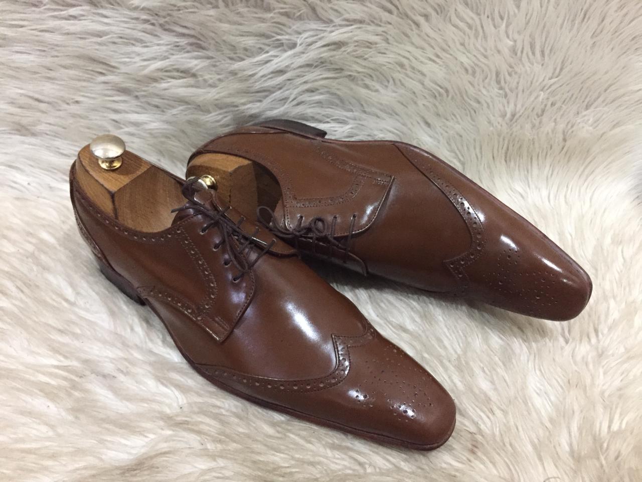 Foot Print Brown Leather Brogue Shoes – Classic Formal Elegance