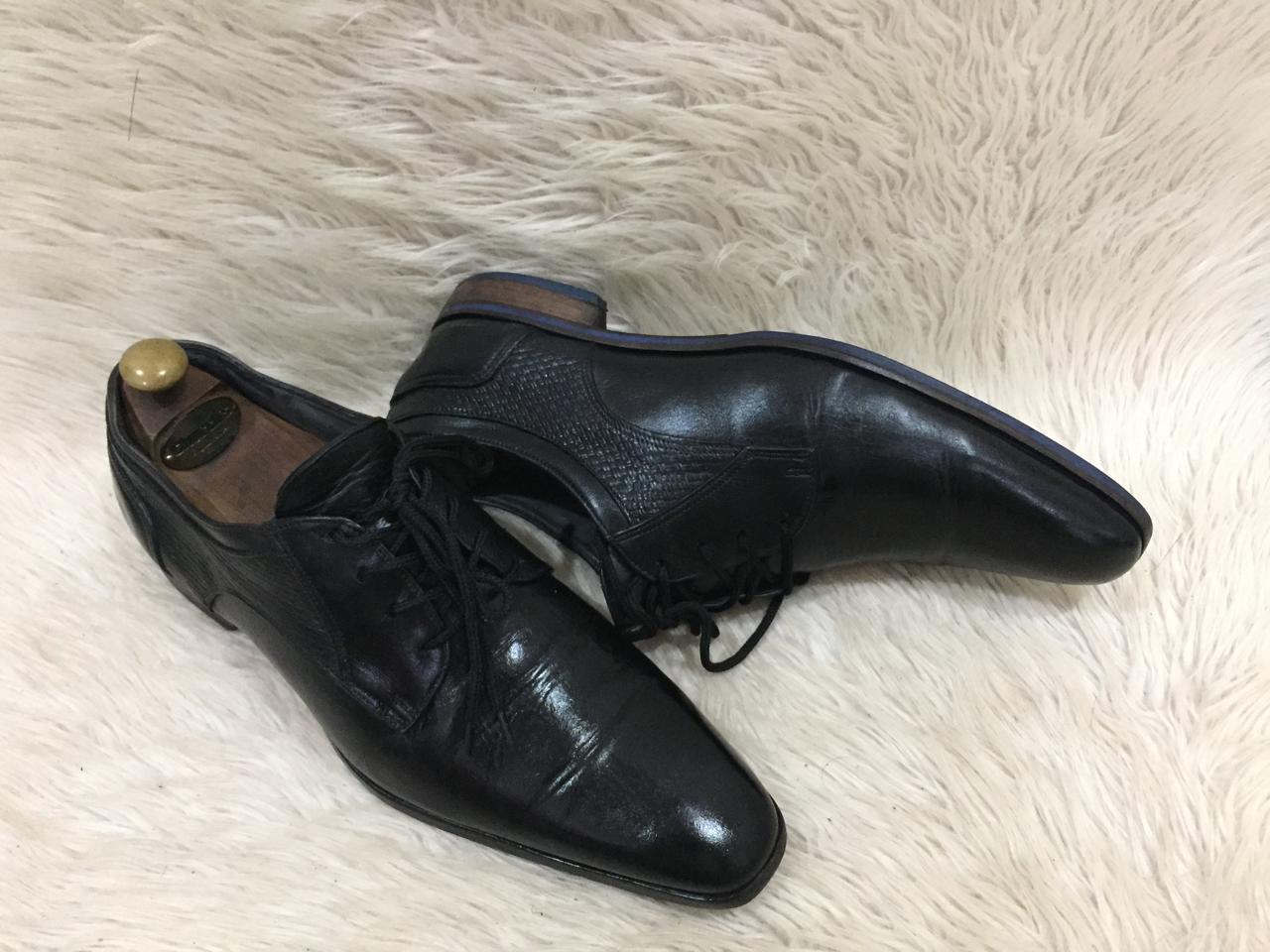 Damiani black leather formal shoe