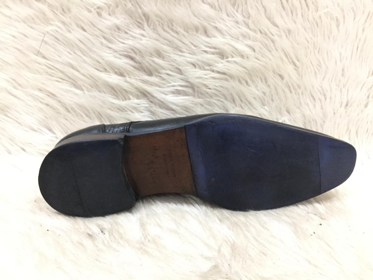 Damiani black leather formal shoe