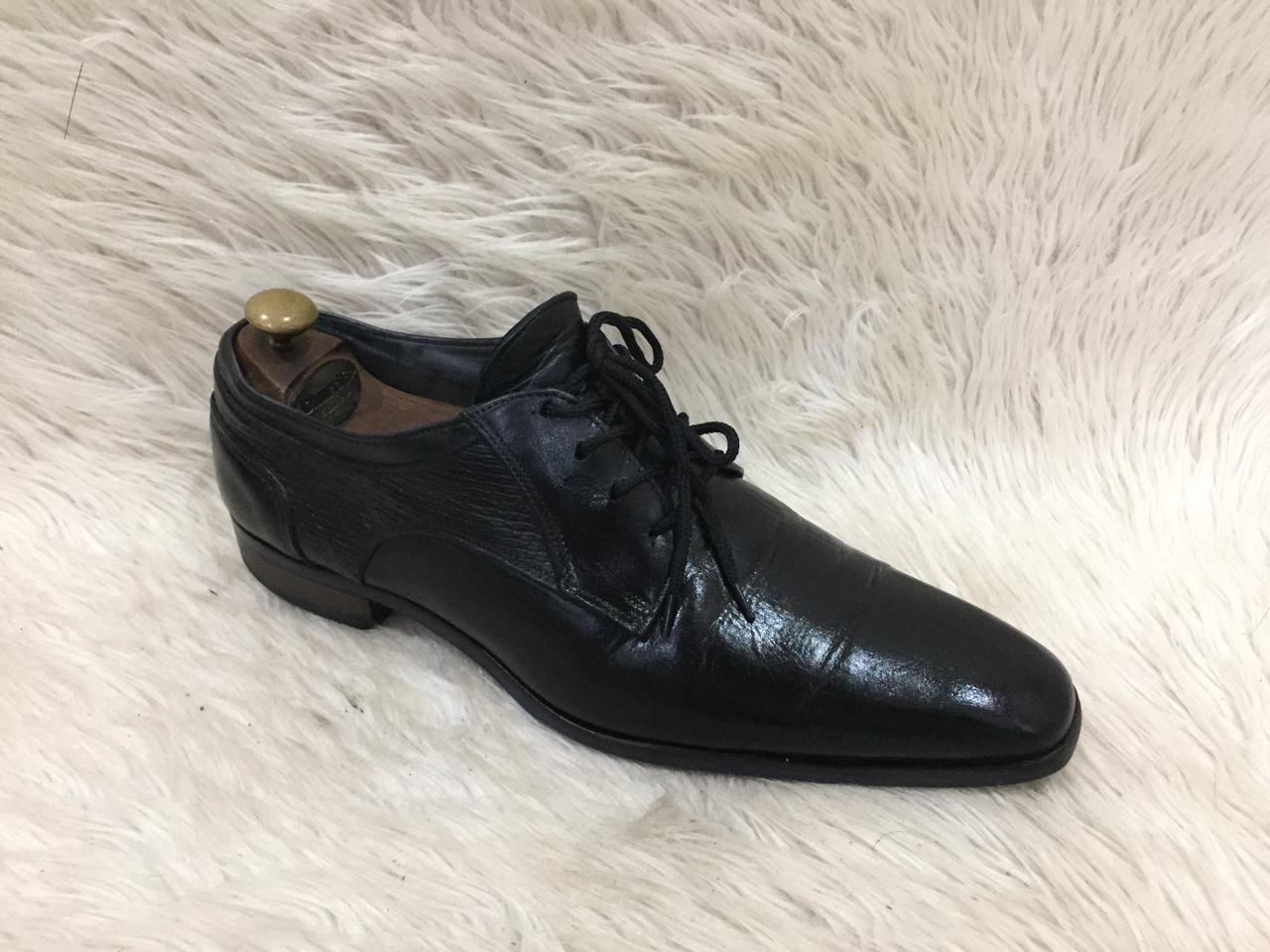Damiani black leather formal shoe