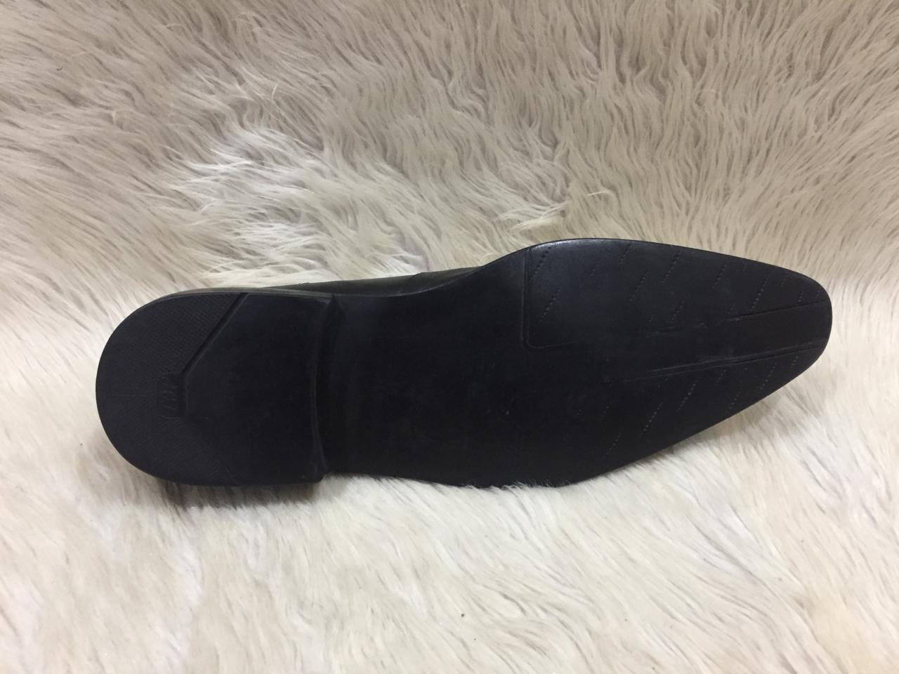 EB black leather cap toe brogue oxford shoe