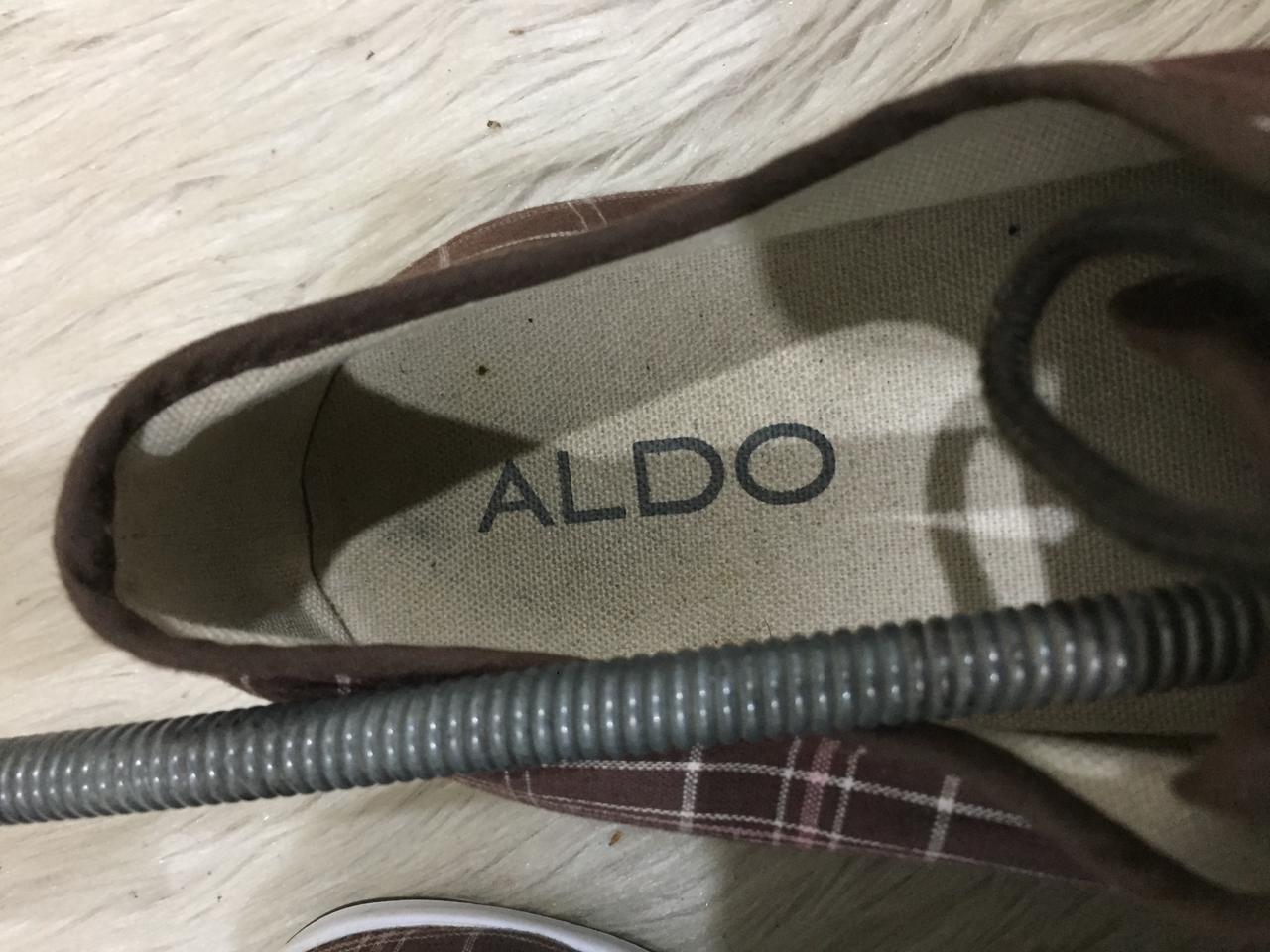 Aldo brown plaid canvas sneakers