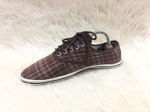 Aldo brown plaid canvas sneakers