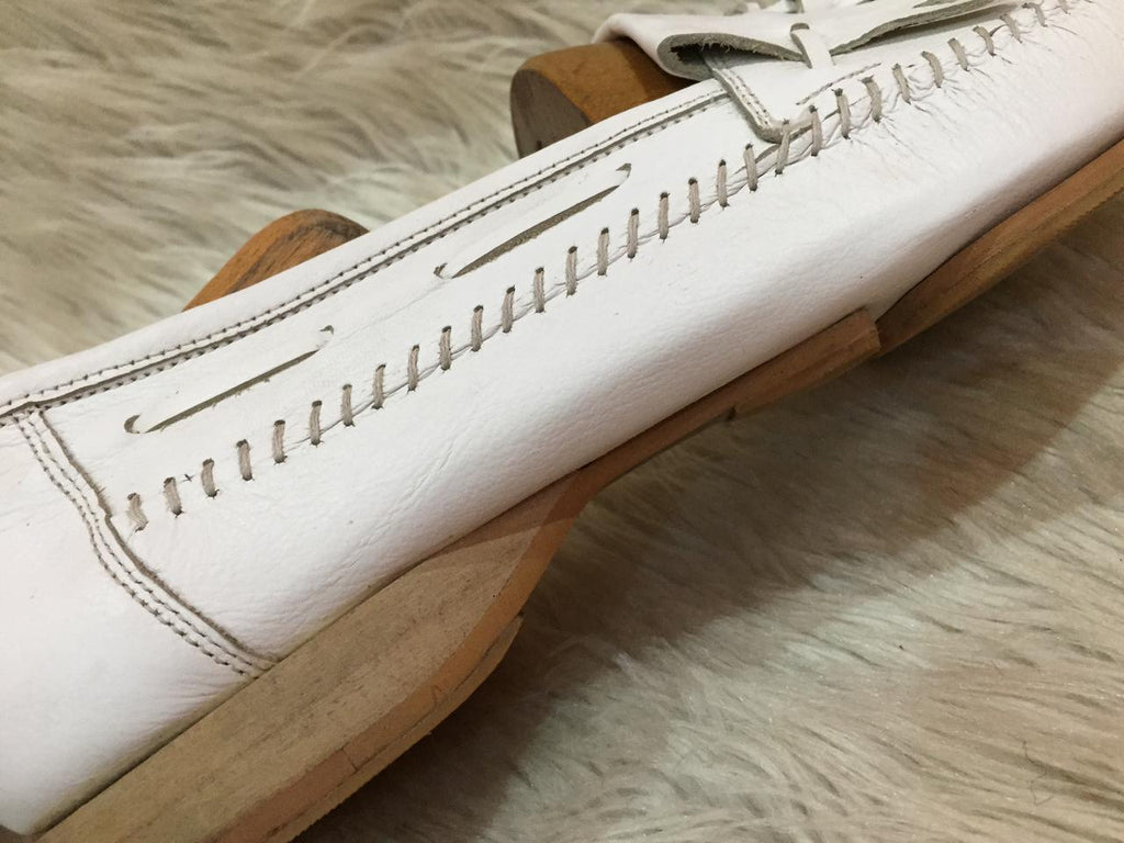 Zara white leather loafers
