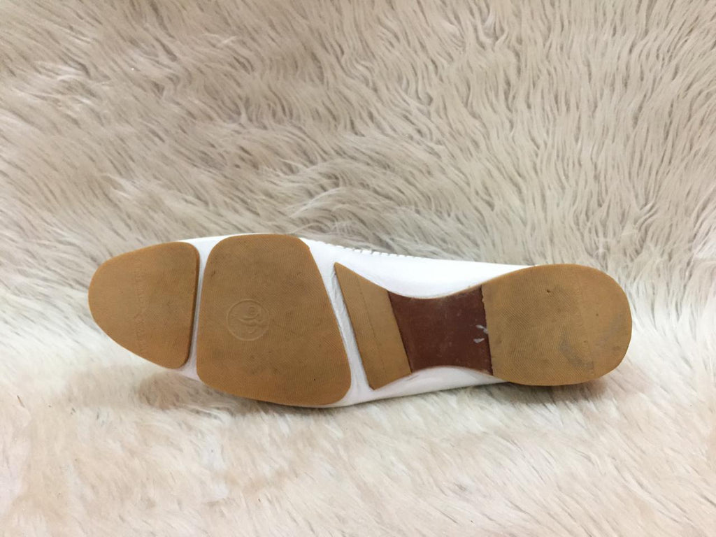 Zara white leather loafers