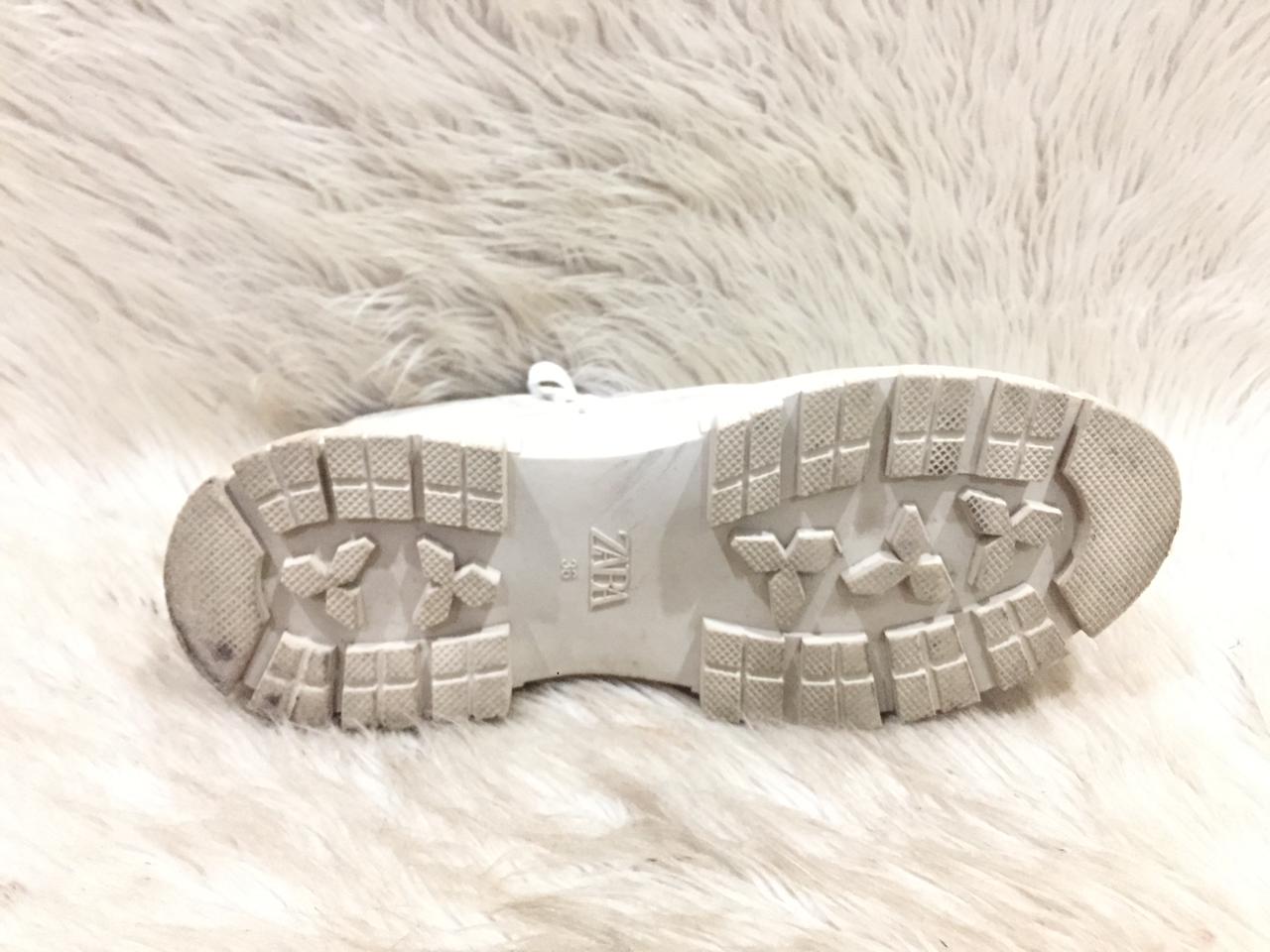 Zara chunky leather lace-up boots women