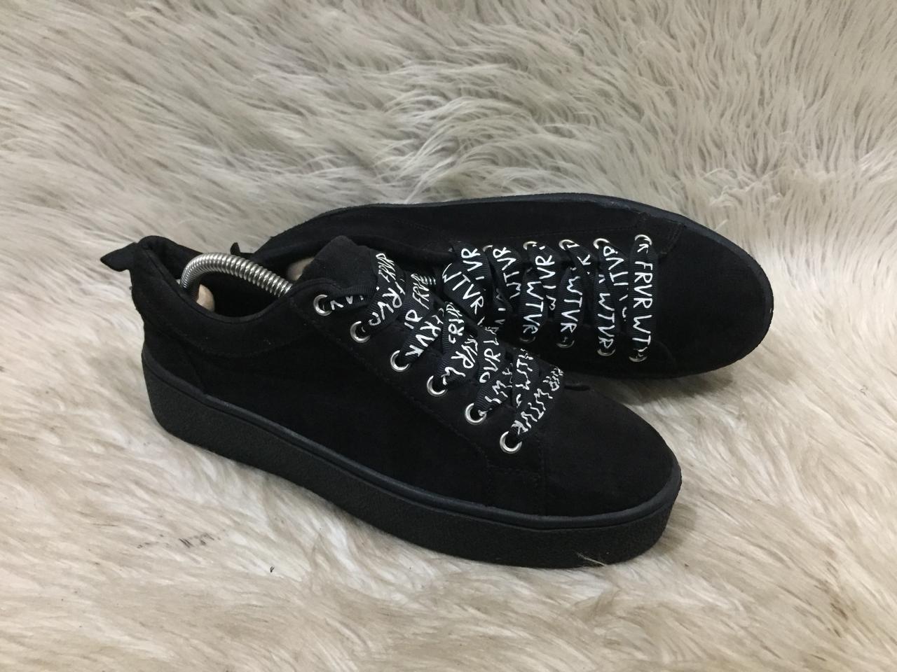 Bershka Women's Lace Up Suede Shoes