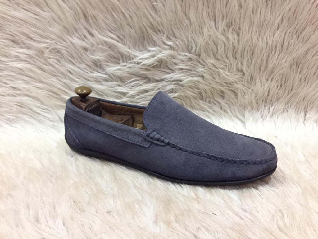 Cordoan  Silverstone suede loafer in dark denim