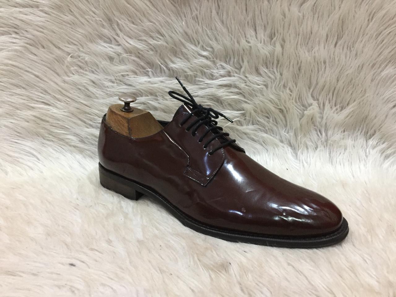 Next italia signature burgundy lace-up oxford shoes