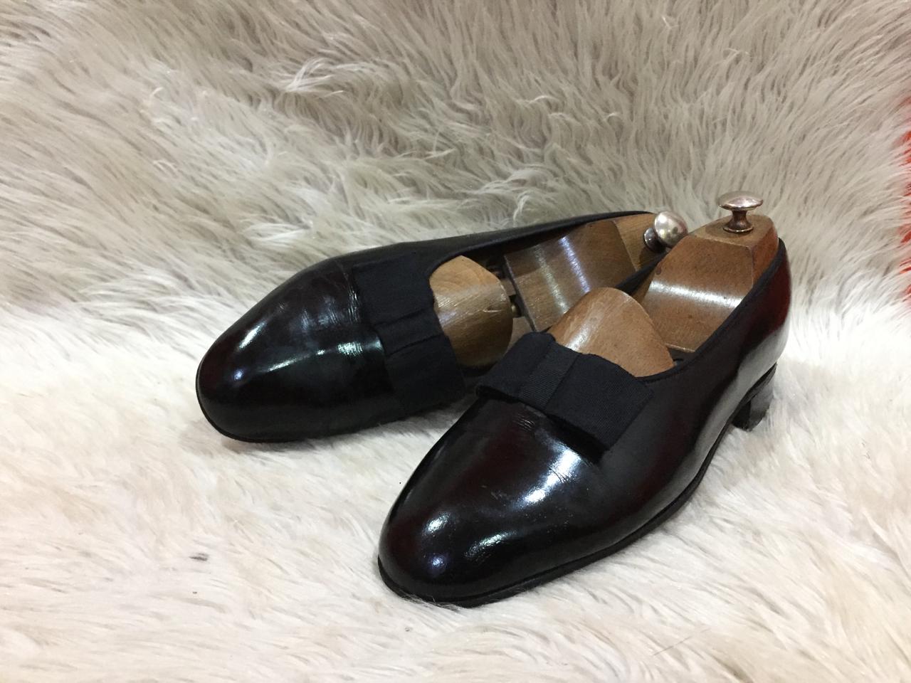 Bally Black patent leather opera pumps