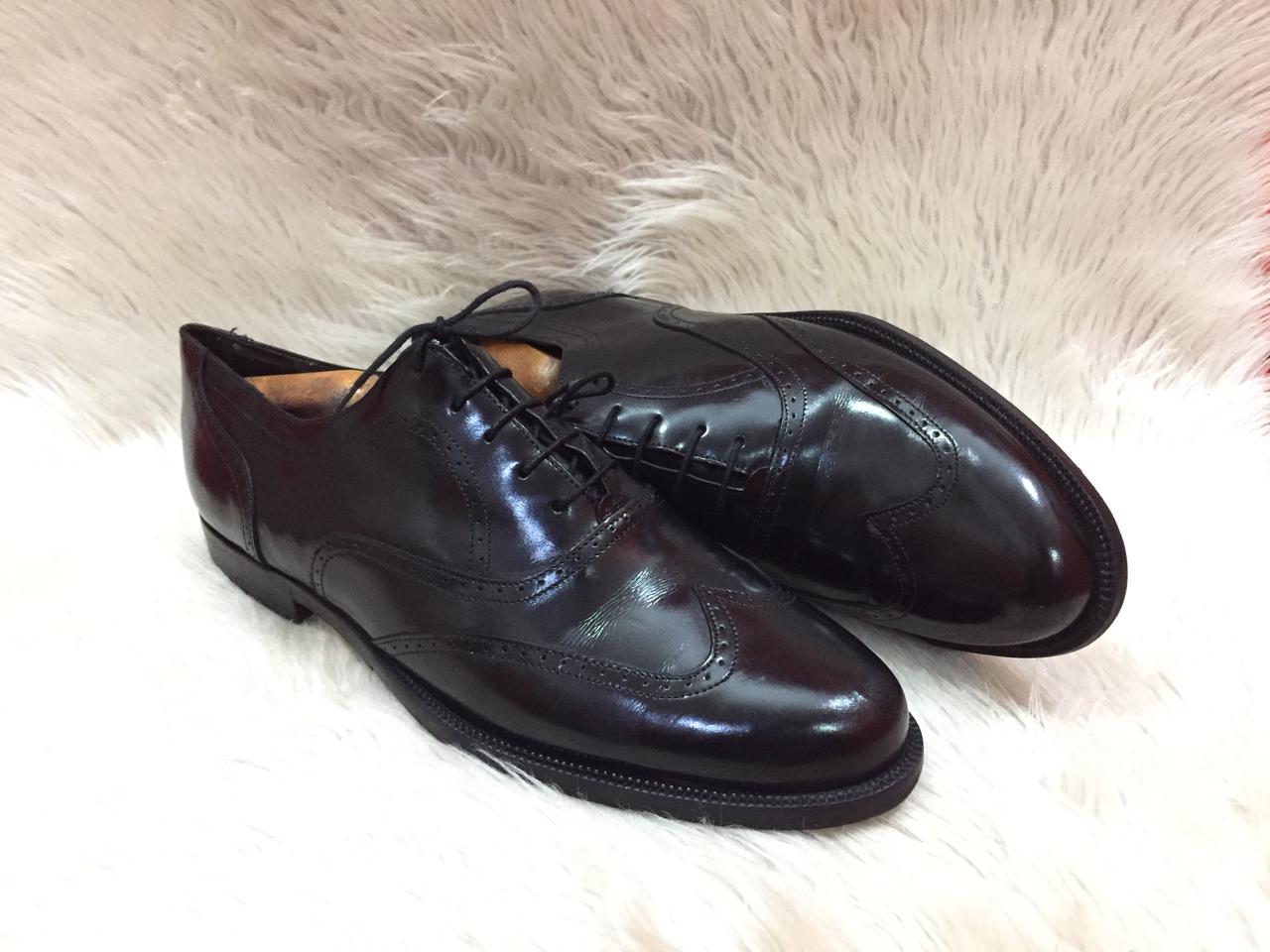 San remo black leather shoes