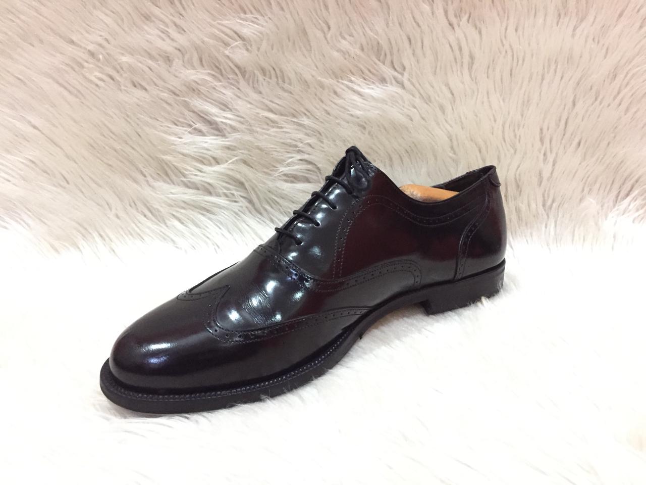 San remo black leather shoes