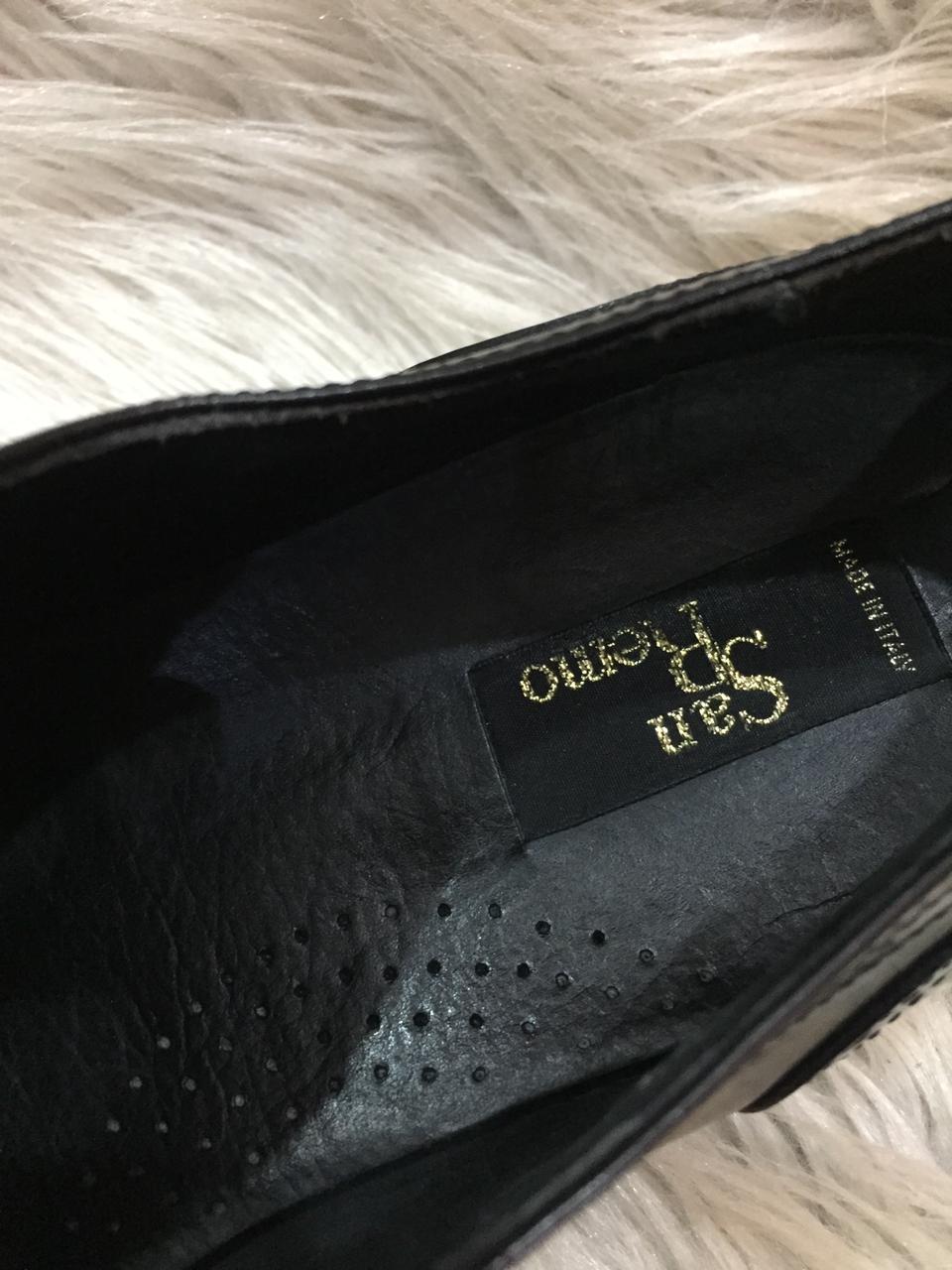 San remo black leather shoes