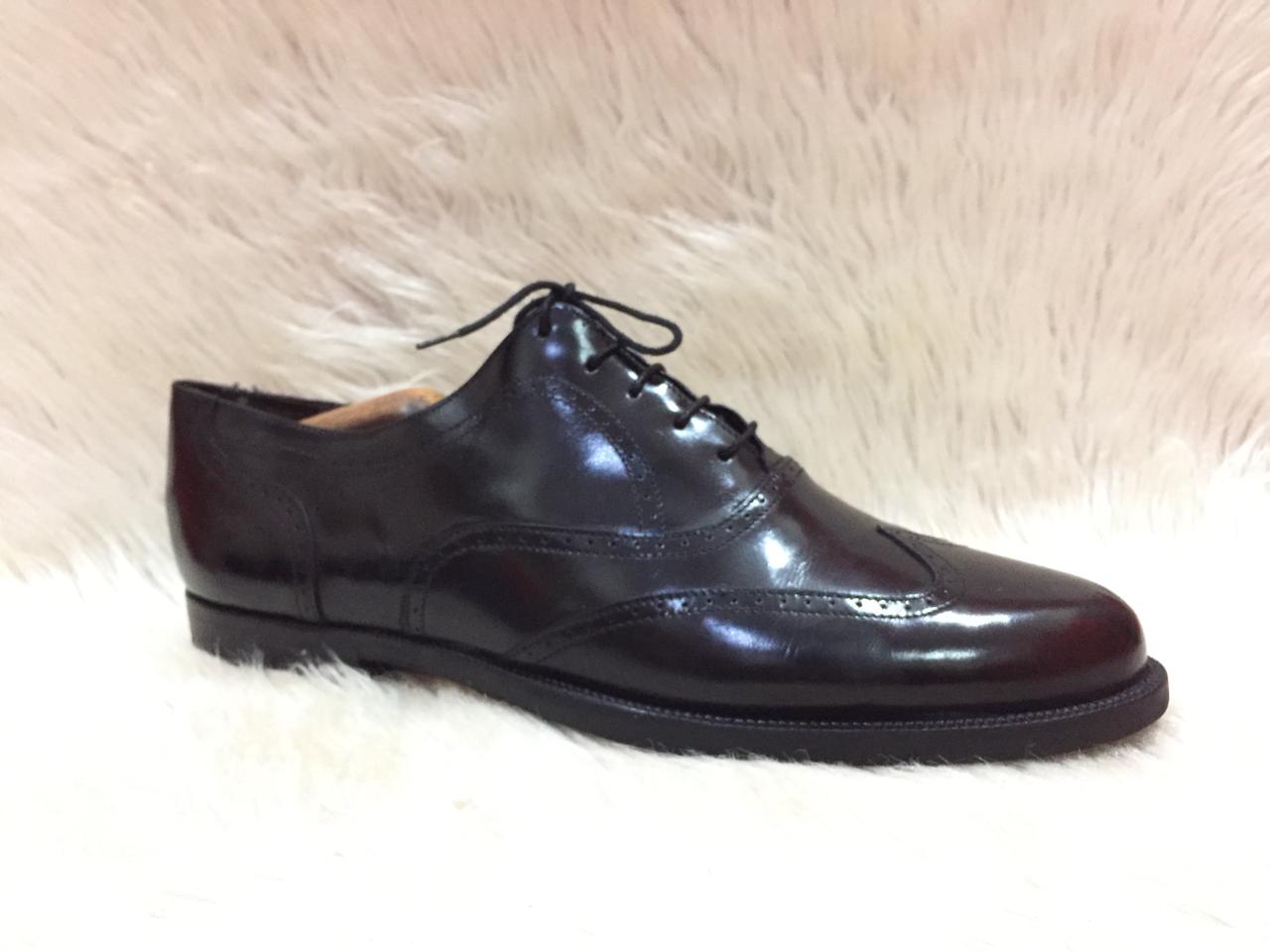San remo black leather shoes