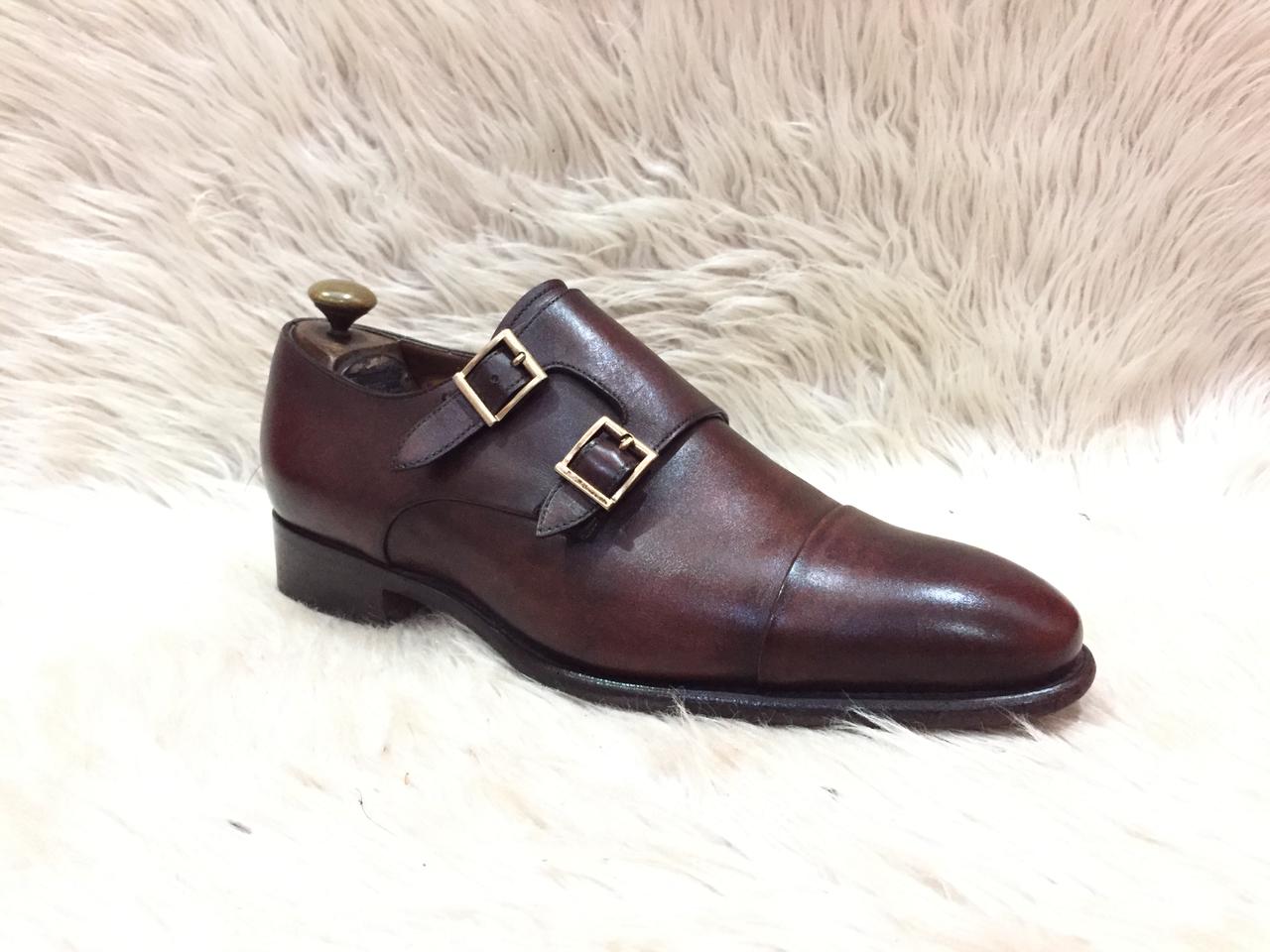 Santoni 11652 double monk strap shoe