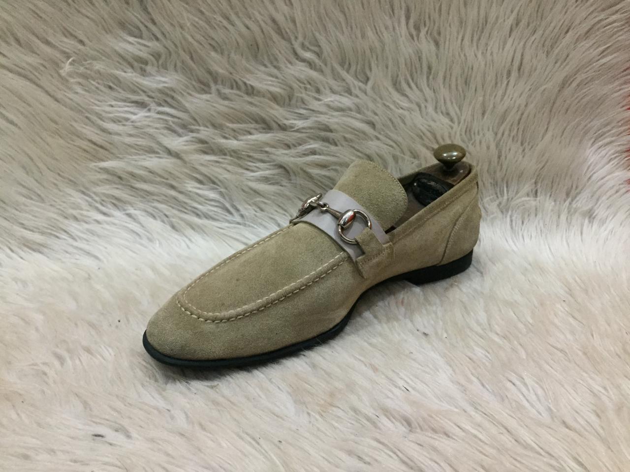 Gucci horsebit men's suede loafers