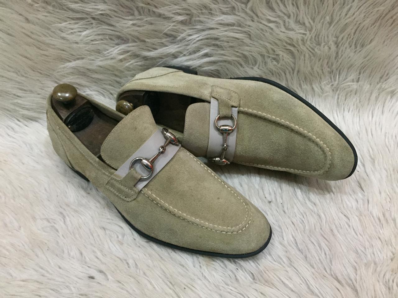 Gucci horsebit men's suede loafers