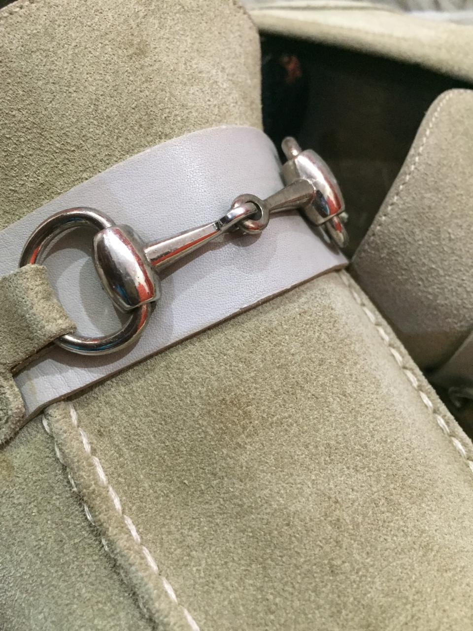 Gucci horsebit men's suede loafers