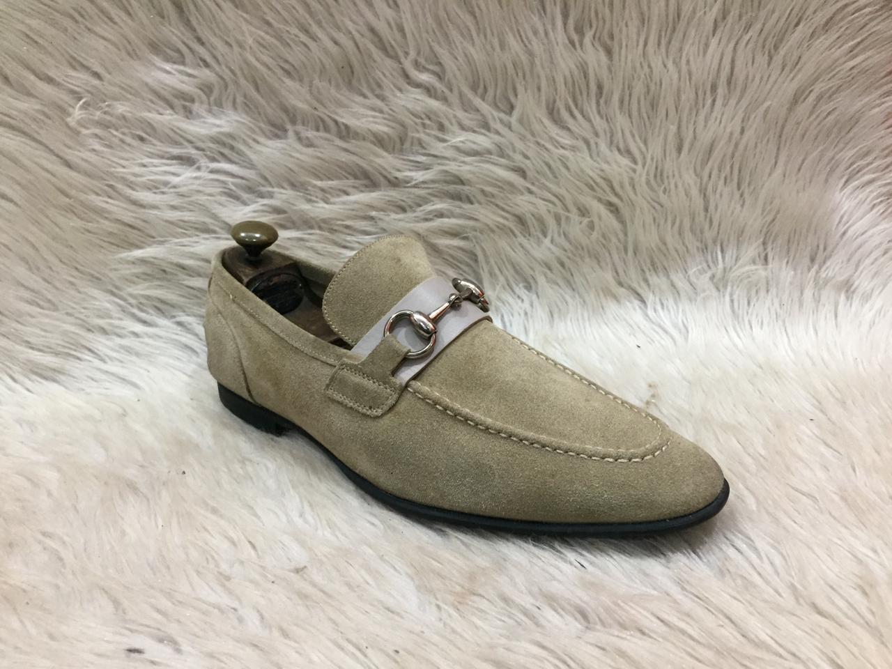 Gucci horsebit men's suede loafers