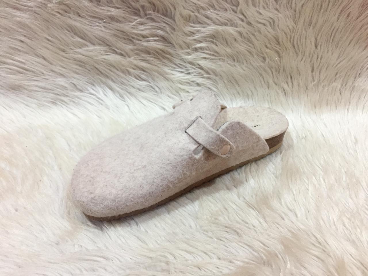 Zara felt mule slippers
