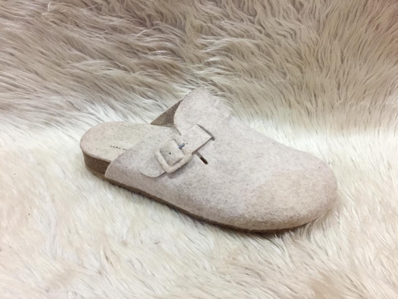 Zara felt mule slippers
