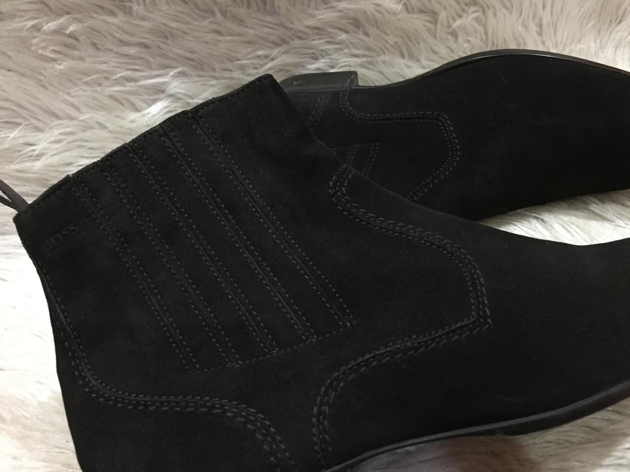 BOSS Dark Brown Suede Chelsea Boots