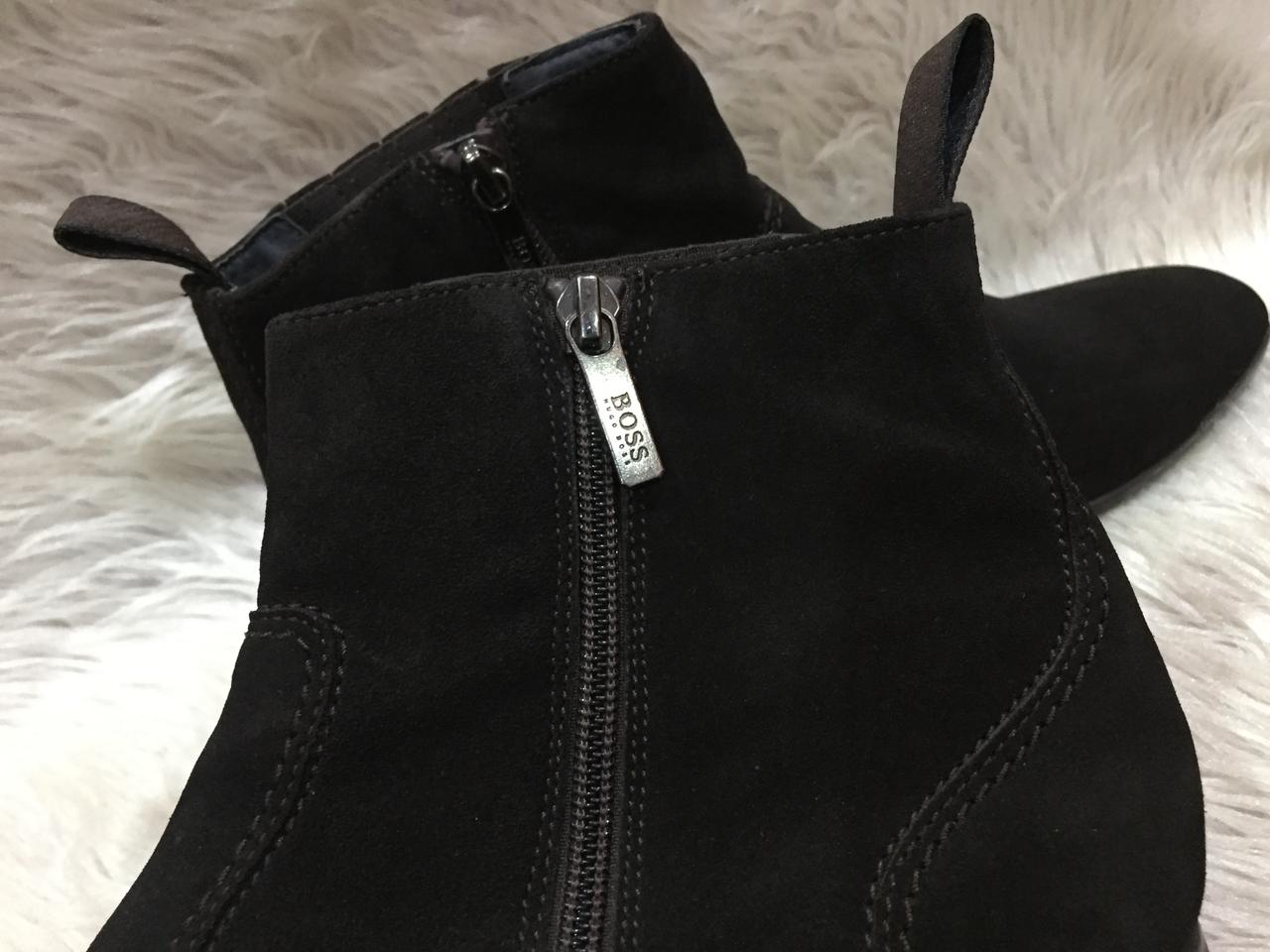 BOSS Dark Brown Suede Chelsea Boots