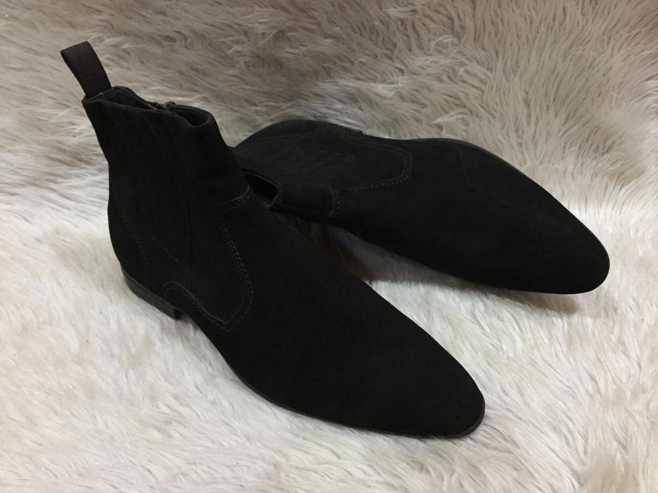 BOSS Dark Brown Suede Chelsea Boots