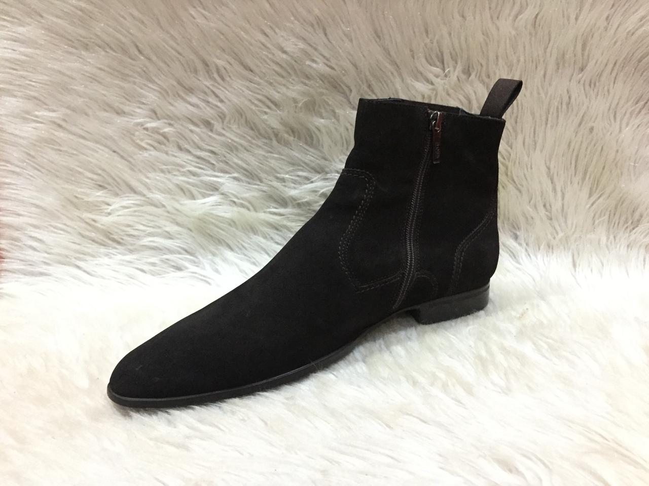 BOSS Dark Brown Suede Chelsea Boots
